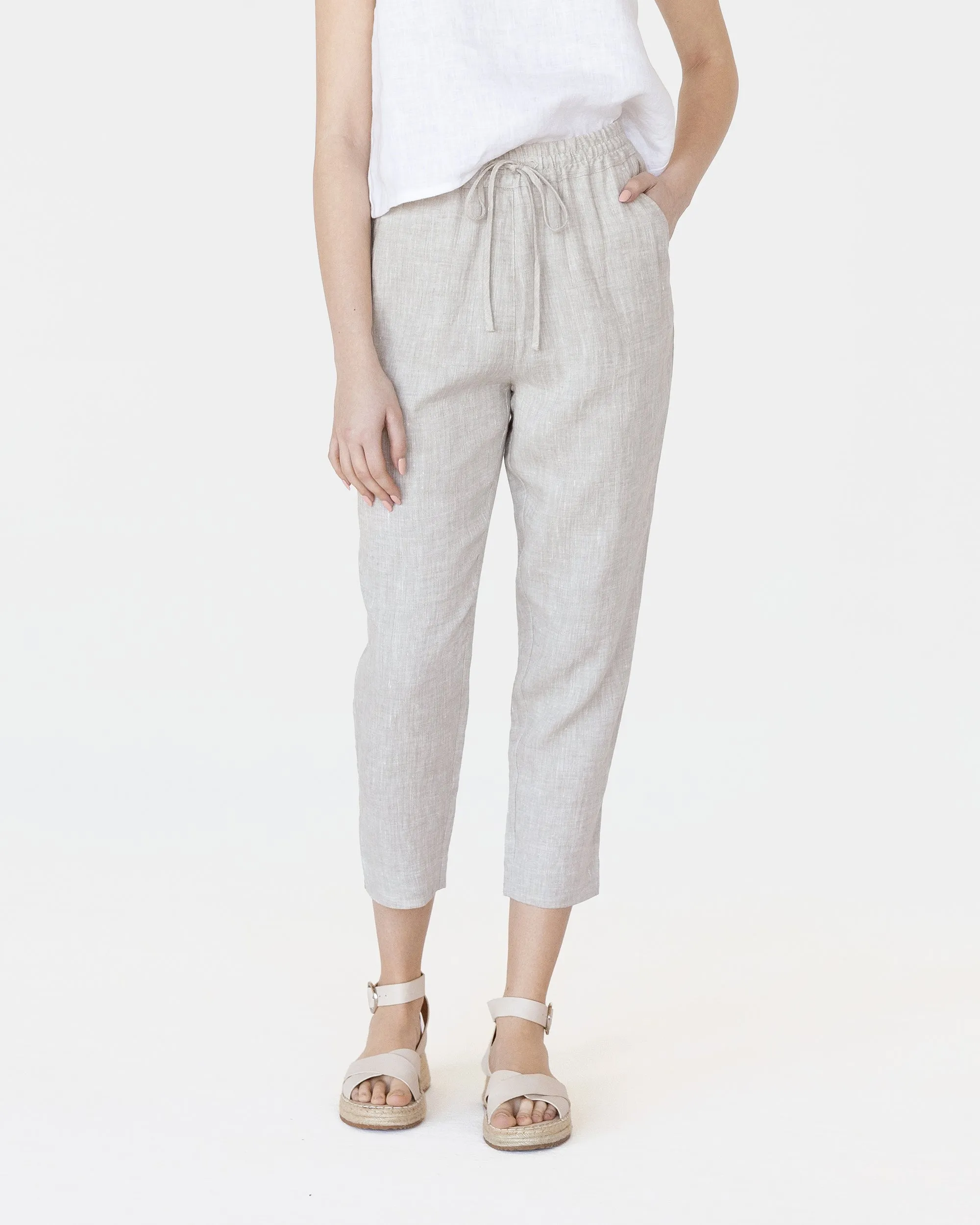 Linen pants DOMME in Natural melange