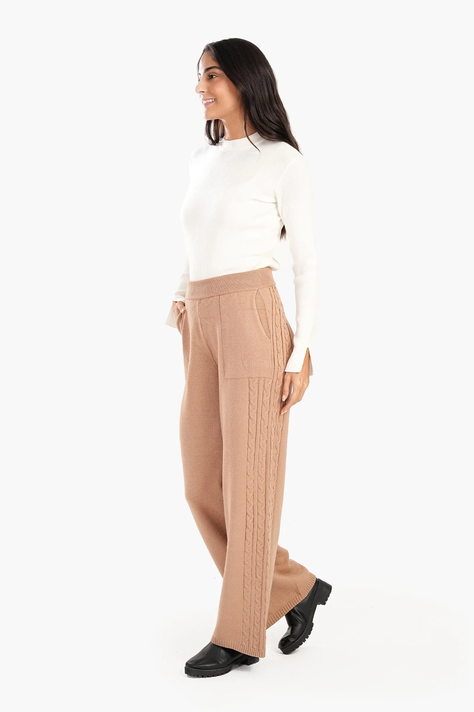 Lounge Pants with Cable Knit