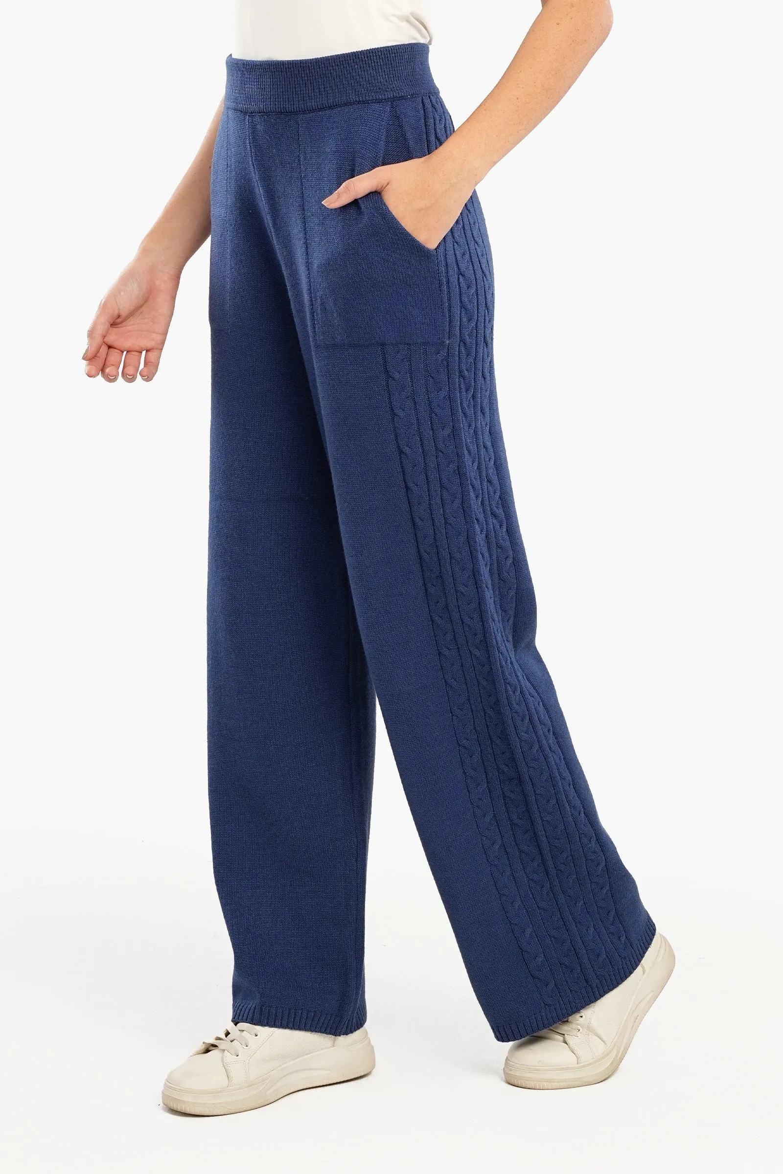 Lounge Pants with Cable Knit