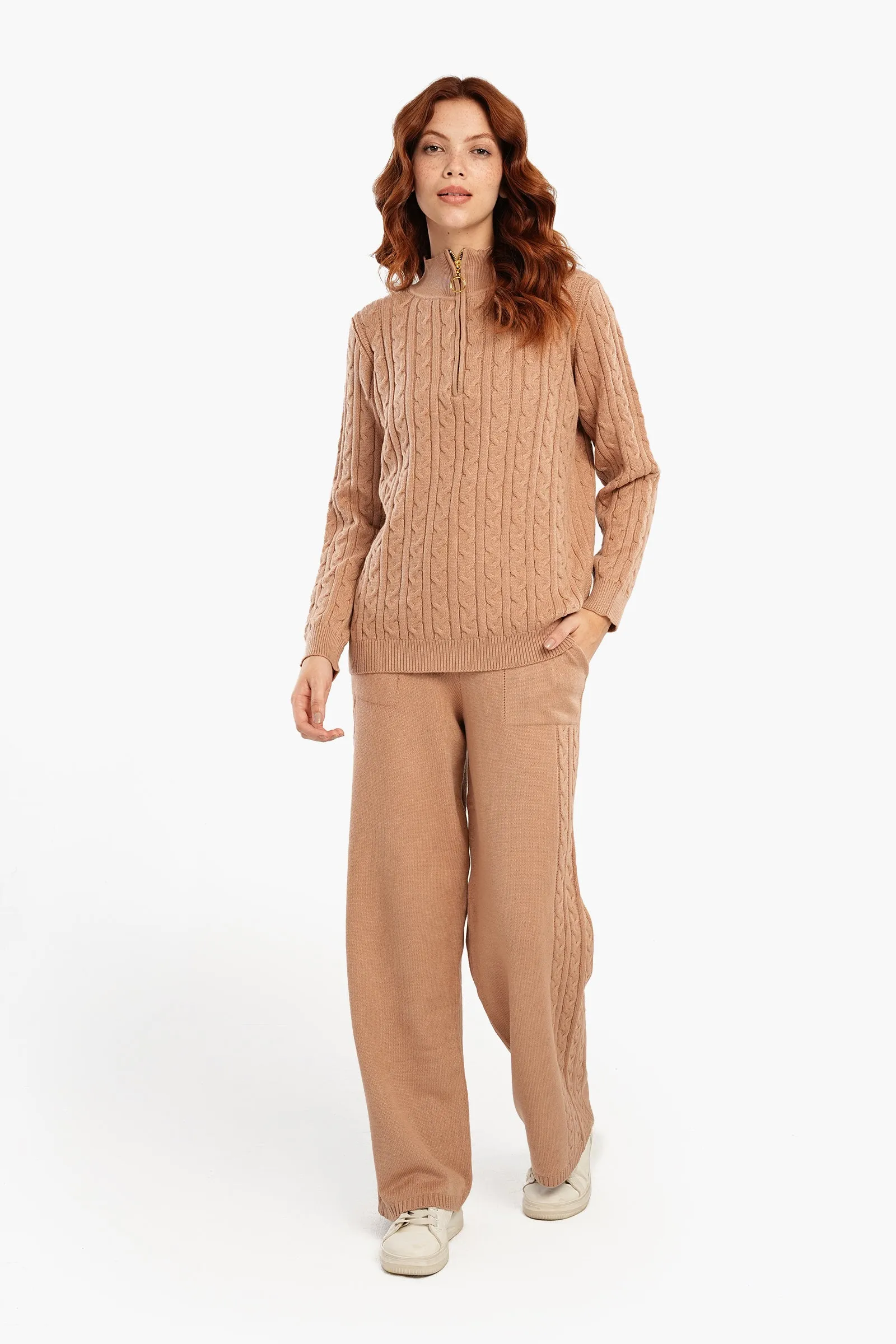 Lounge Pants with Cable Knit