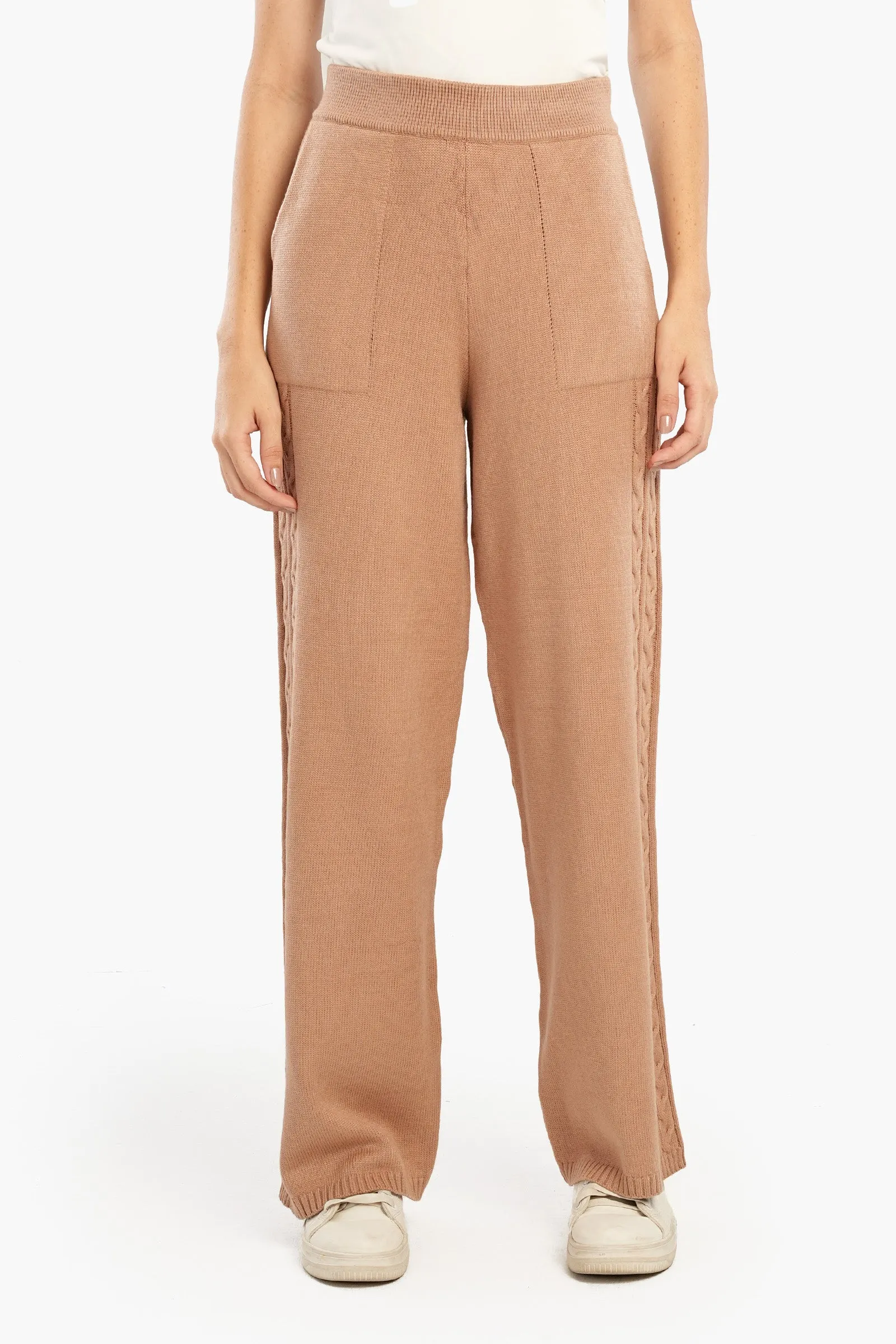 Lounge Pants with Cable Knit