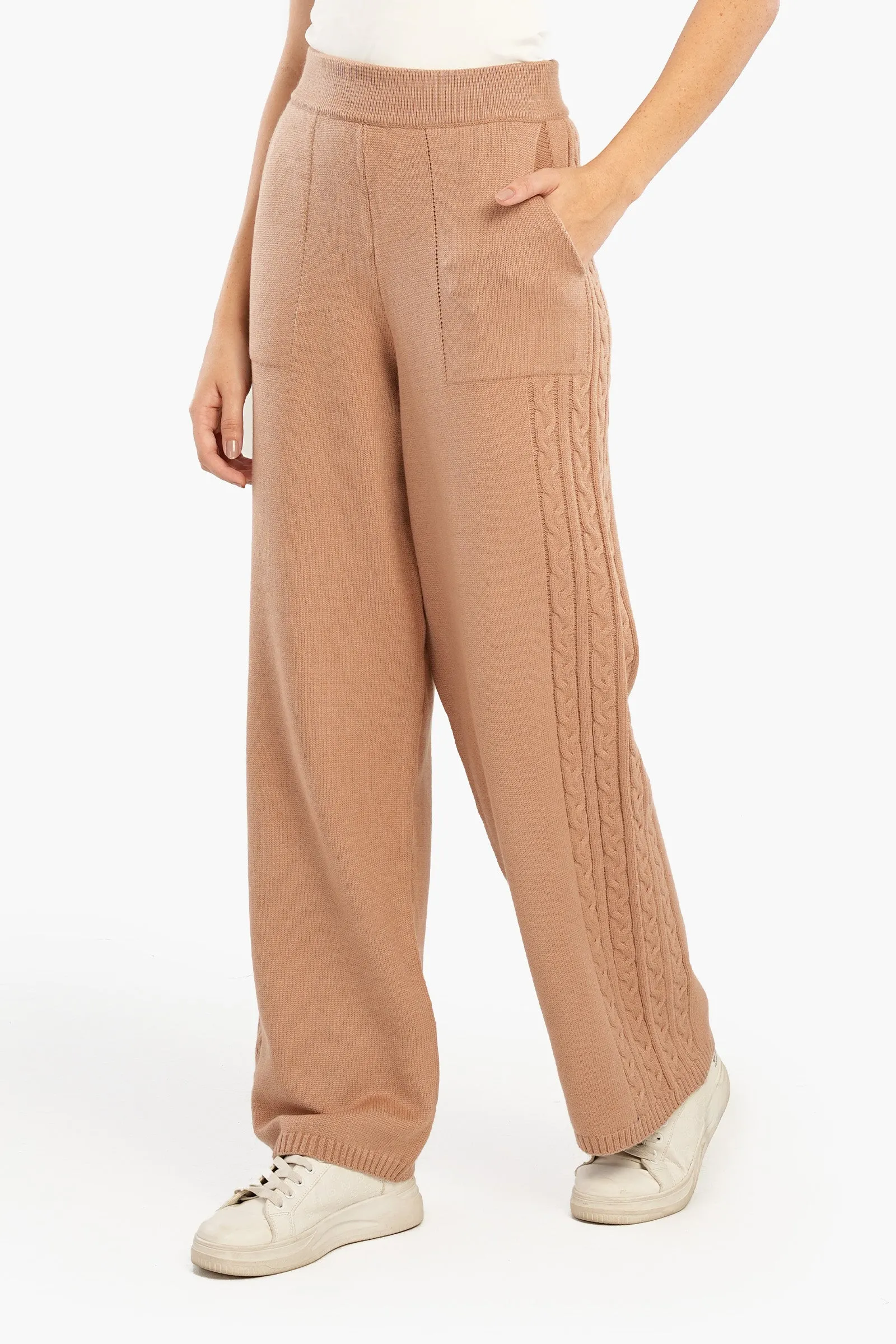 Lounge Pants with Cable Knit