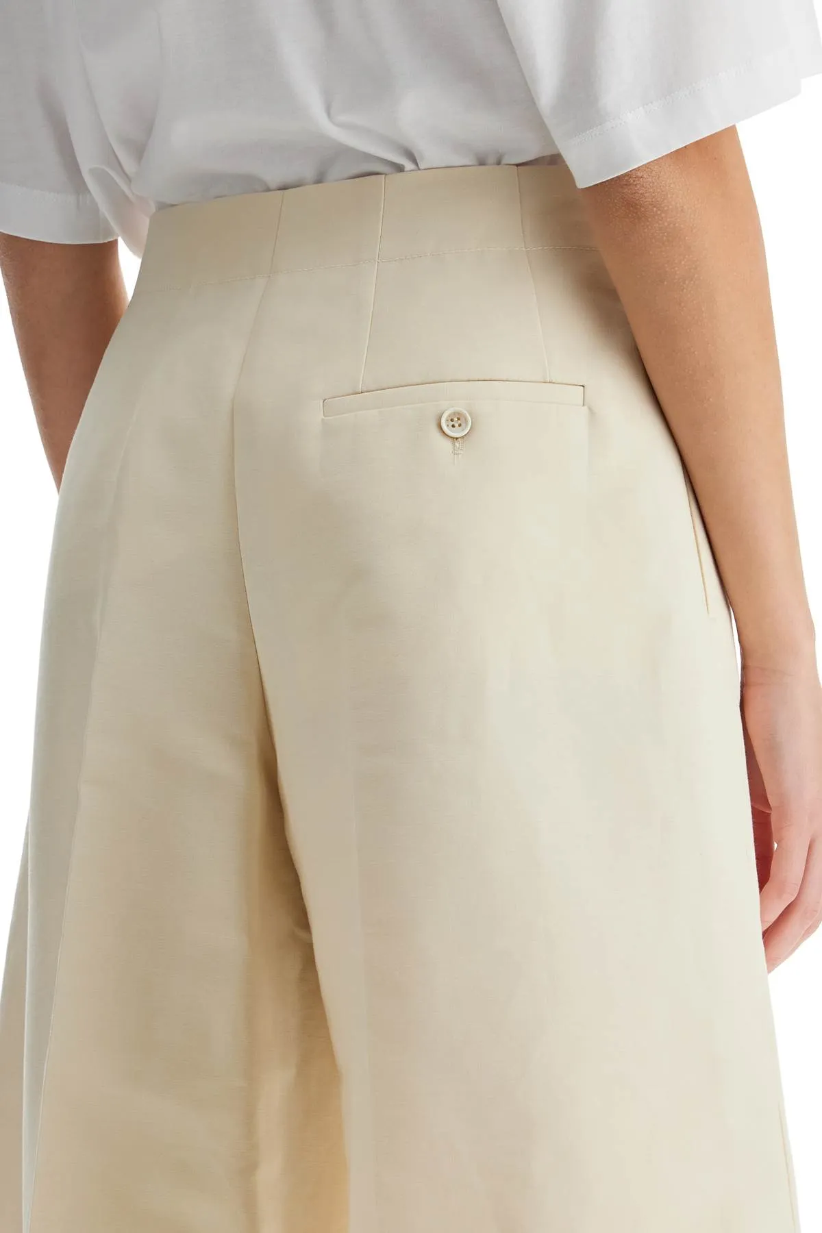 Marni Cropped Cotton Pants In Pure Cotton