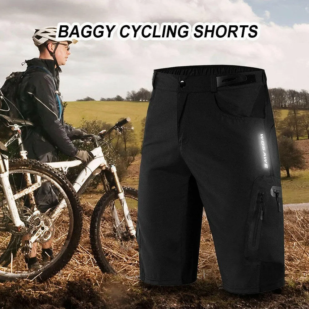 Men Loose Fit Cycling Shorts Breathable Quick Dry MTB Bike Shorts Outdoor Sports Running Biking Riding Fitness Casual Summer Shorts with 7 Pockets