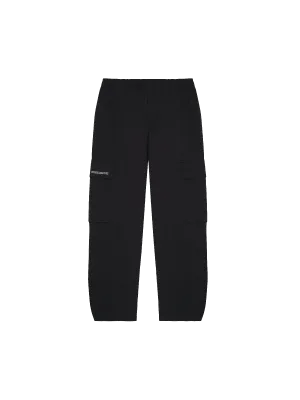 Mens Organic Cotton Linen Cargo Pants—black