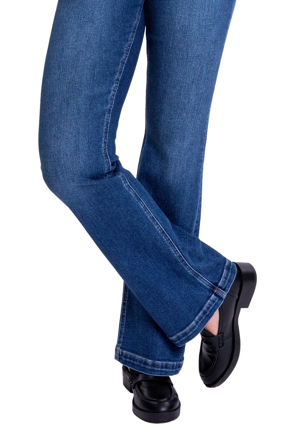 Mia High Rise Exposed Button Bootcut  Jeans