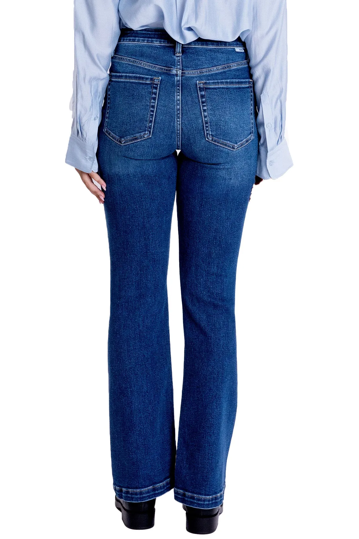 Mia High Rise Exposed Button Bootcut  Jeans