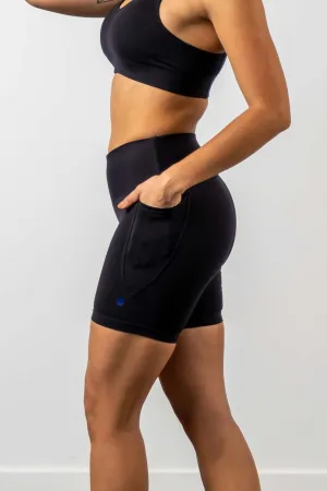 Mid Waist Mid Shorts - Black