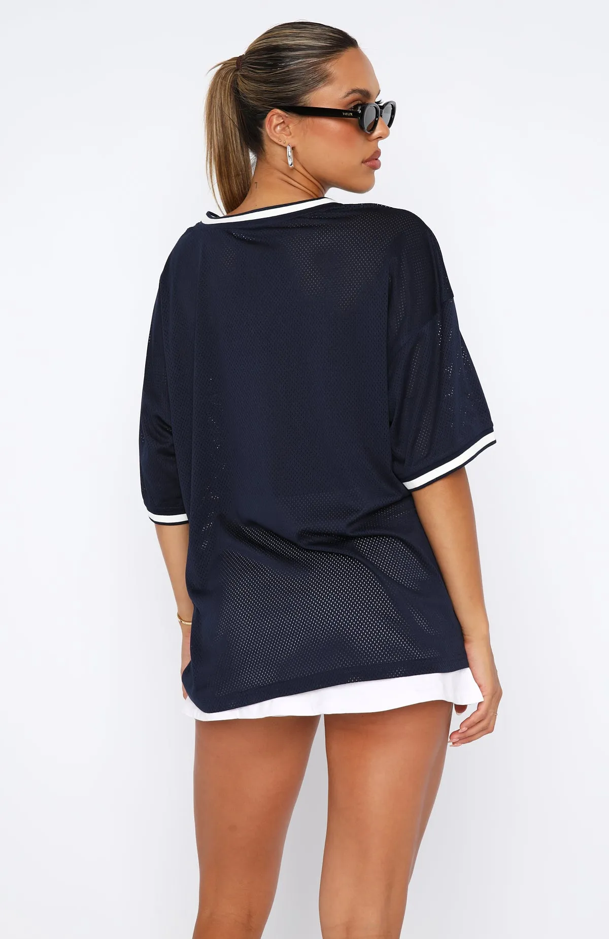 Moves To Make Oversized Sports Tee Dark Navy