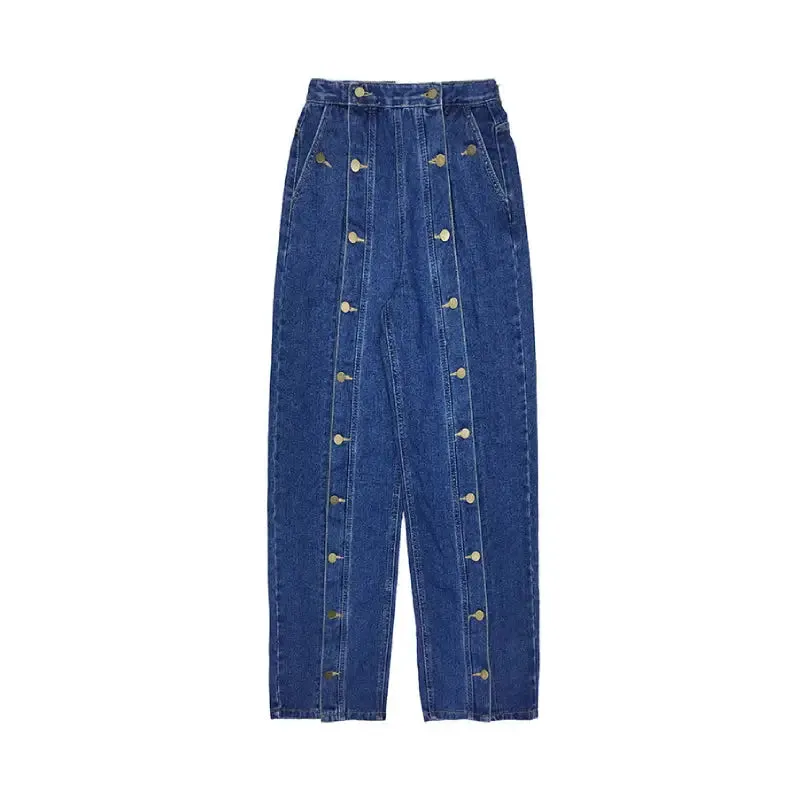 Multi-Button Jeans Pants