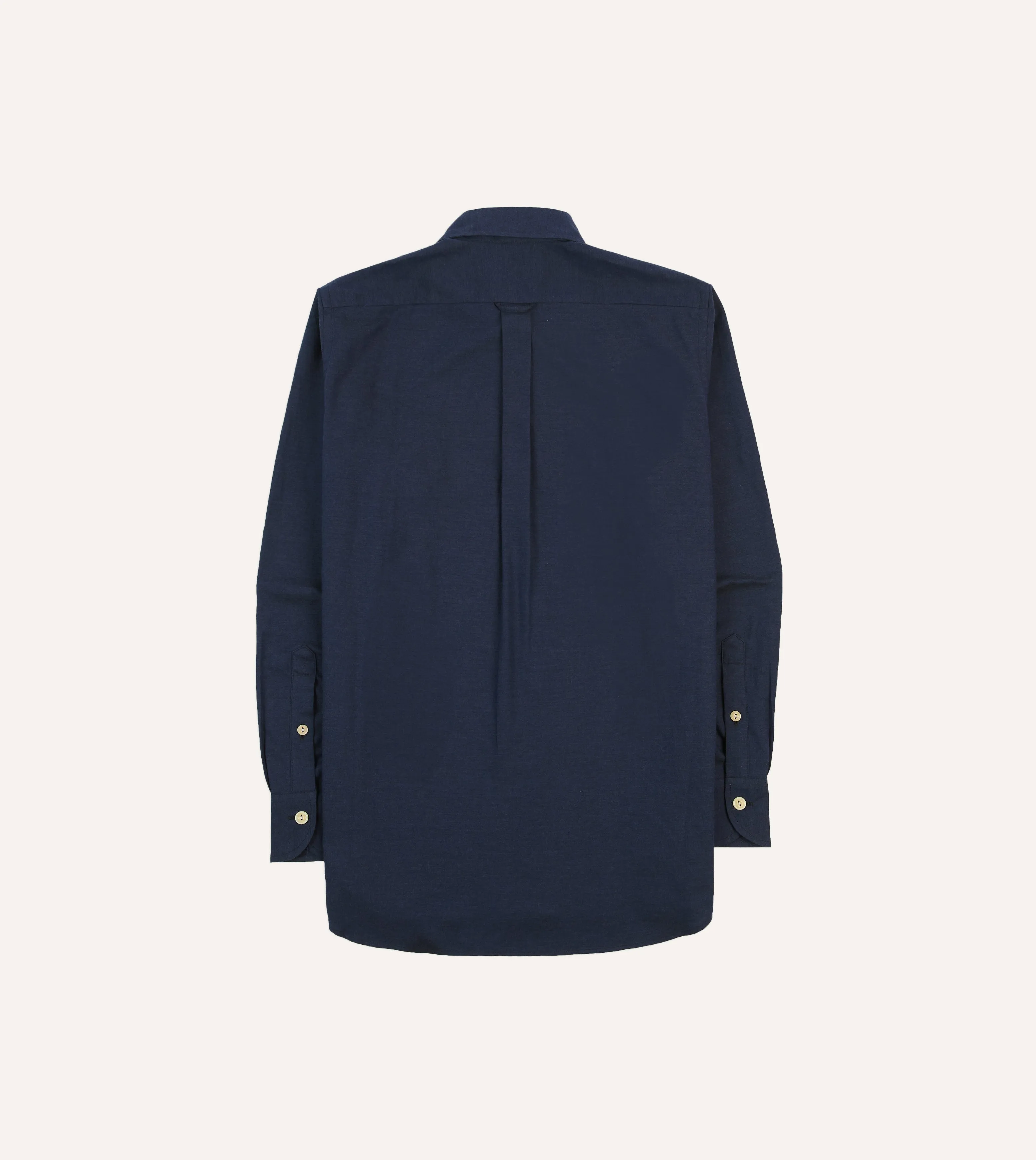 Navy Cotton Flannel Two-Pocket Work Shirt