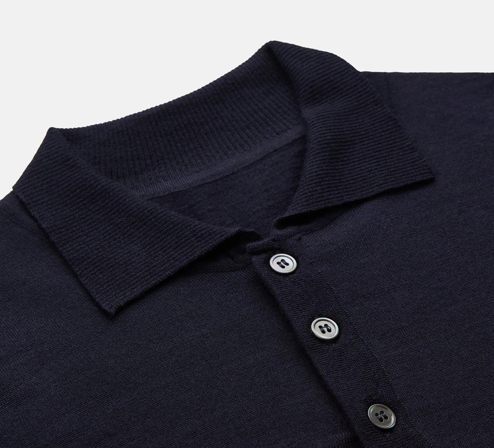 Navy Merino Wool Cecil Rugby Polo Shirt