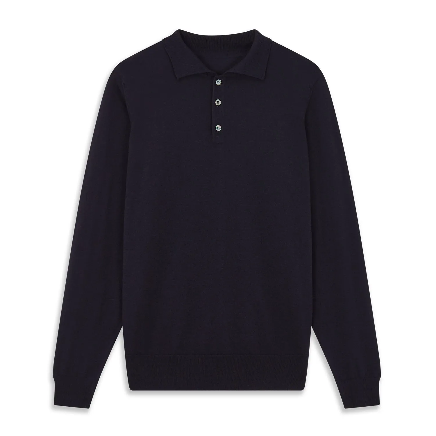 Navy Merino Wool Cecil Rugby Polo Shirt