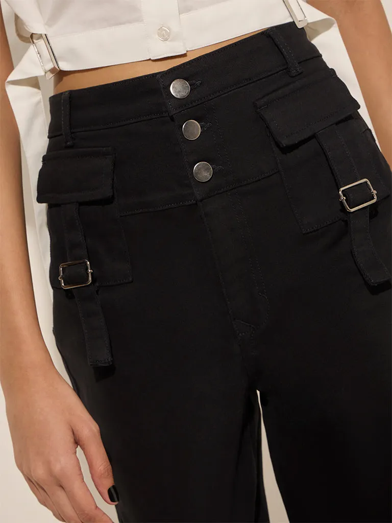 Nuon Black Wide Leg - Fit High - Rise Jeans