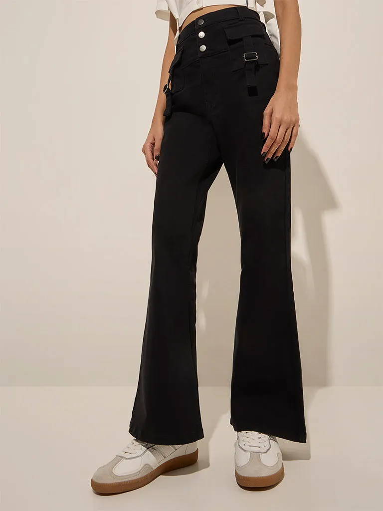 Nuon Black Wide Leg - Fit High - Rise Jeans