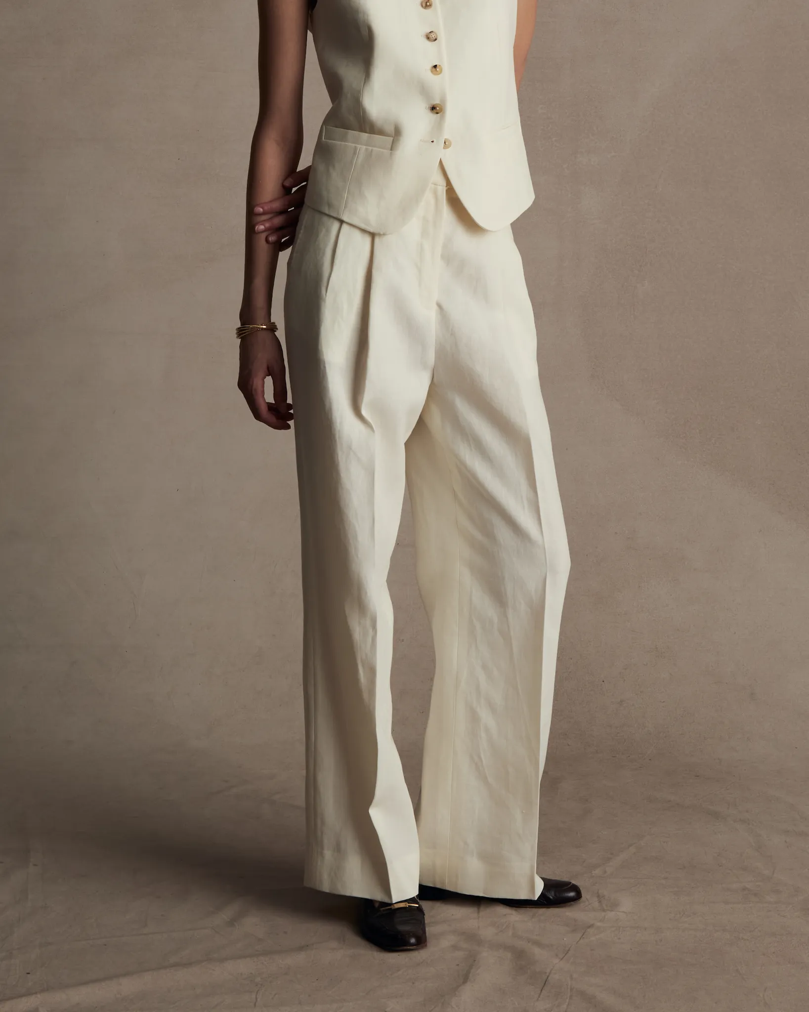 Off White Linen Perriand Trousers