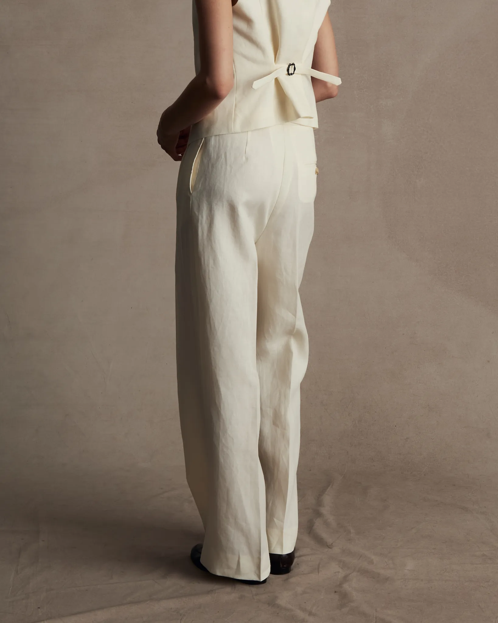 Off White Linen Perriand Trousers