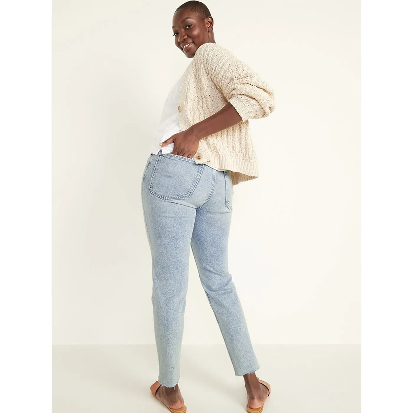 ON High Waisted Button Fly Mom Jeans