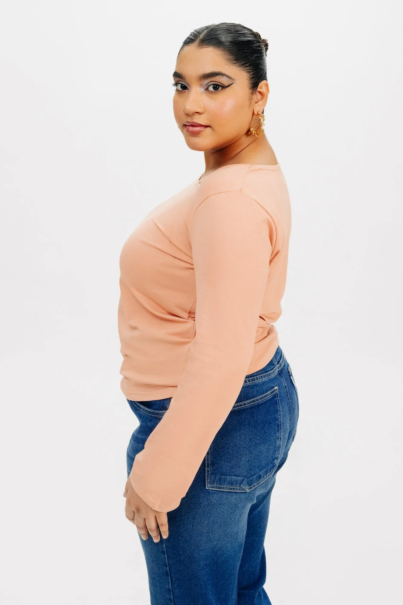 Peach Full Sleeve Top