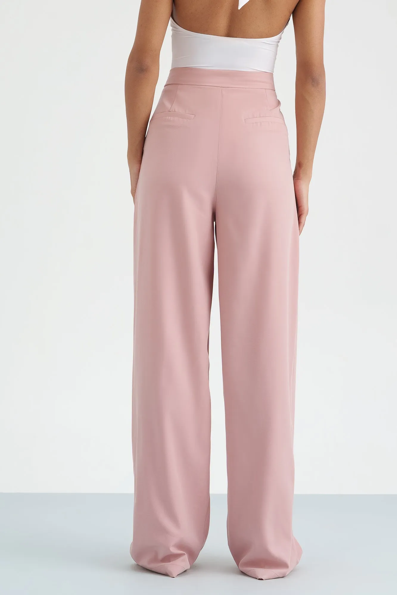 Pink Panther Pleated Waistband Korean Pants