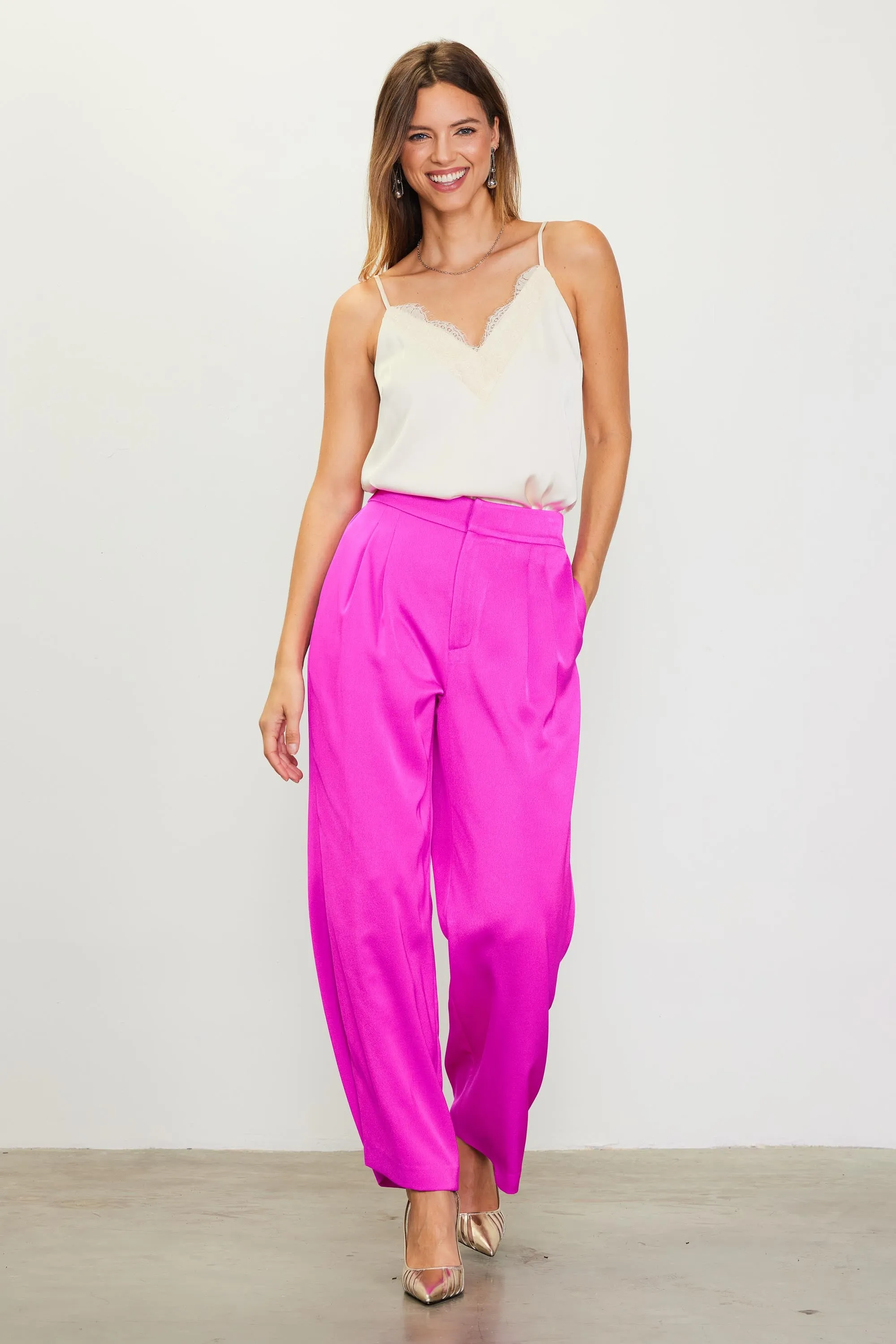 Pleat Wide Leg Trousers