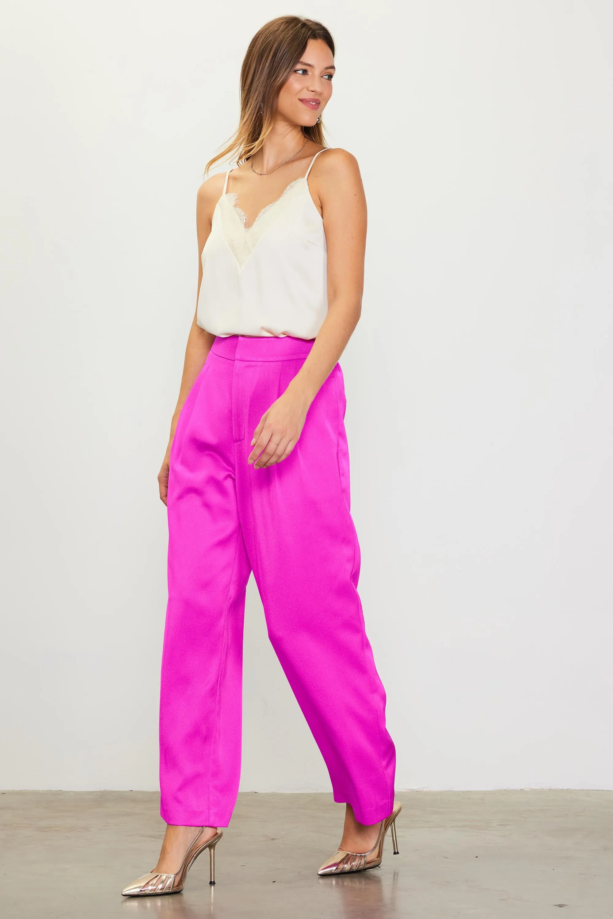 Pleat Wide Leg Trousers