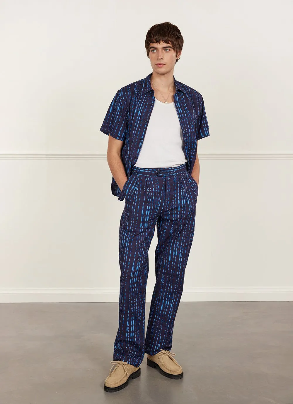 Pleated Tailored Trousers | Palmer Dye | Indigo