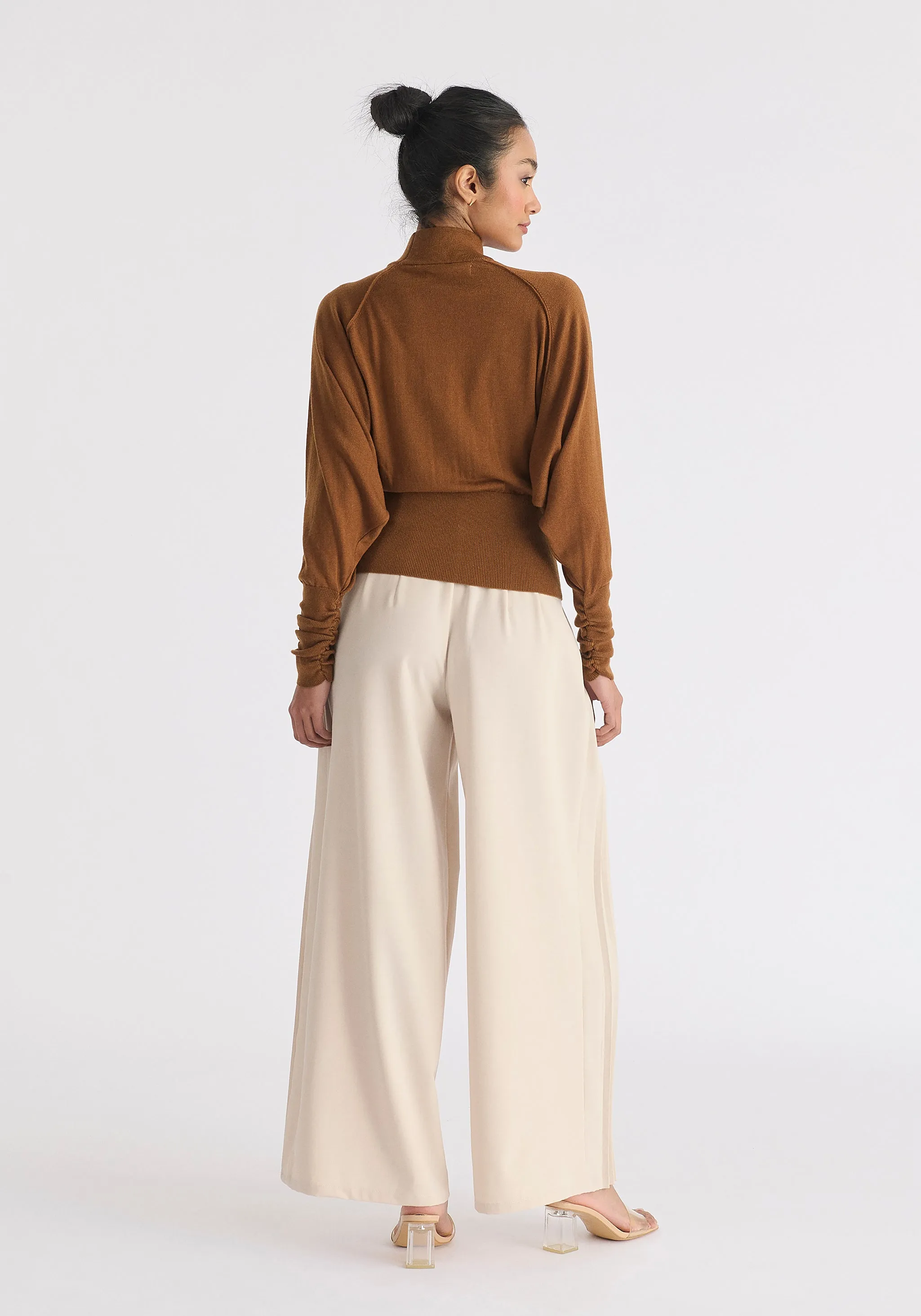 Pleated Wide Leg Trousers