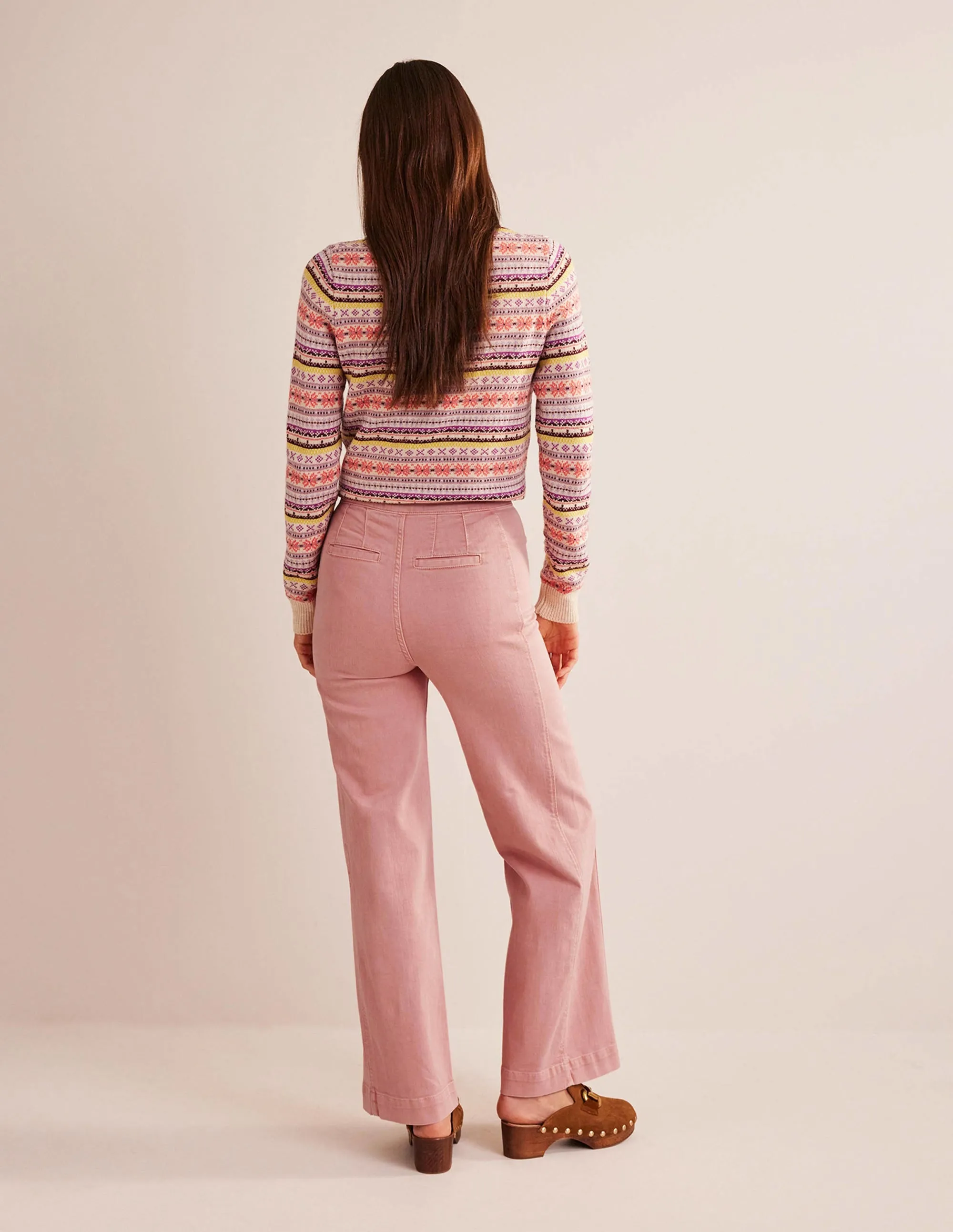 Sailor Wide Leg Trousers-Pink