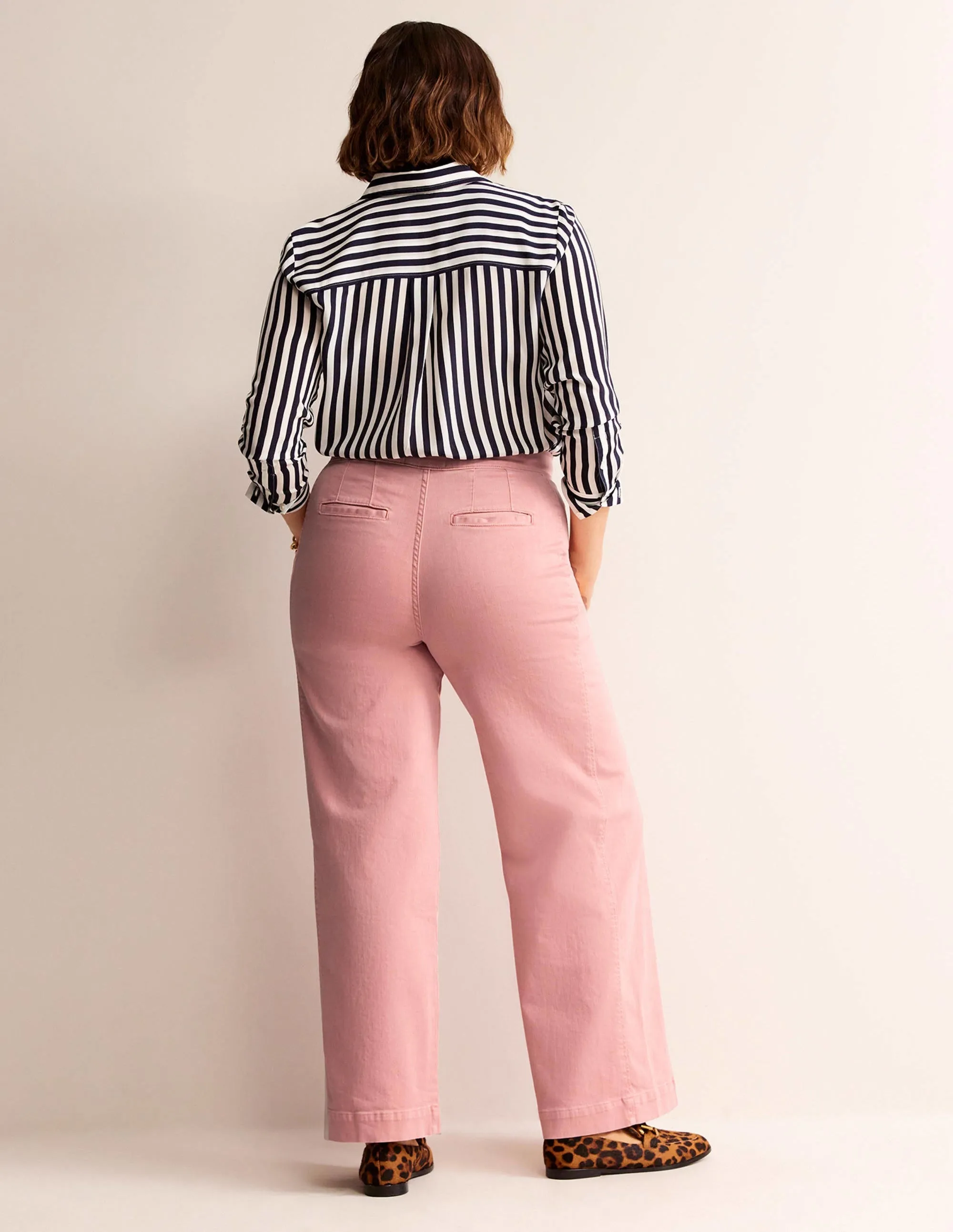 Sailor Wide Leg Trousers-Pink