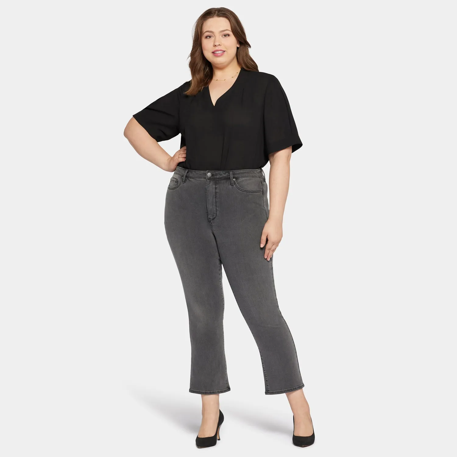 Slim Bootcut Ankle Jeans In Plus Size - Destiny