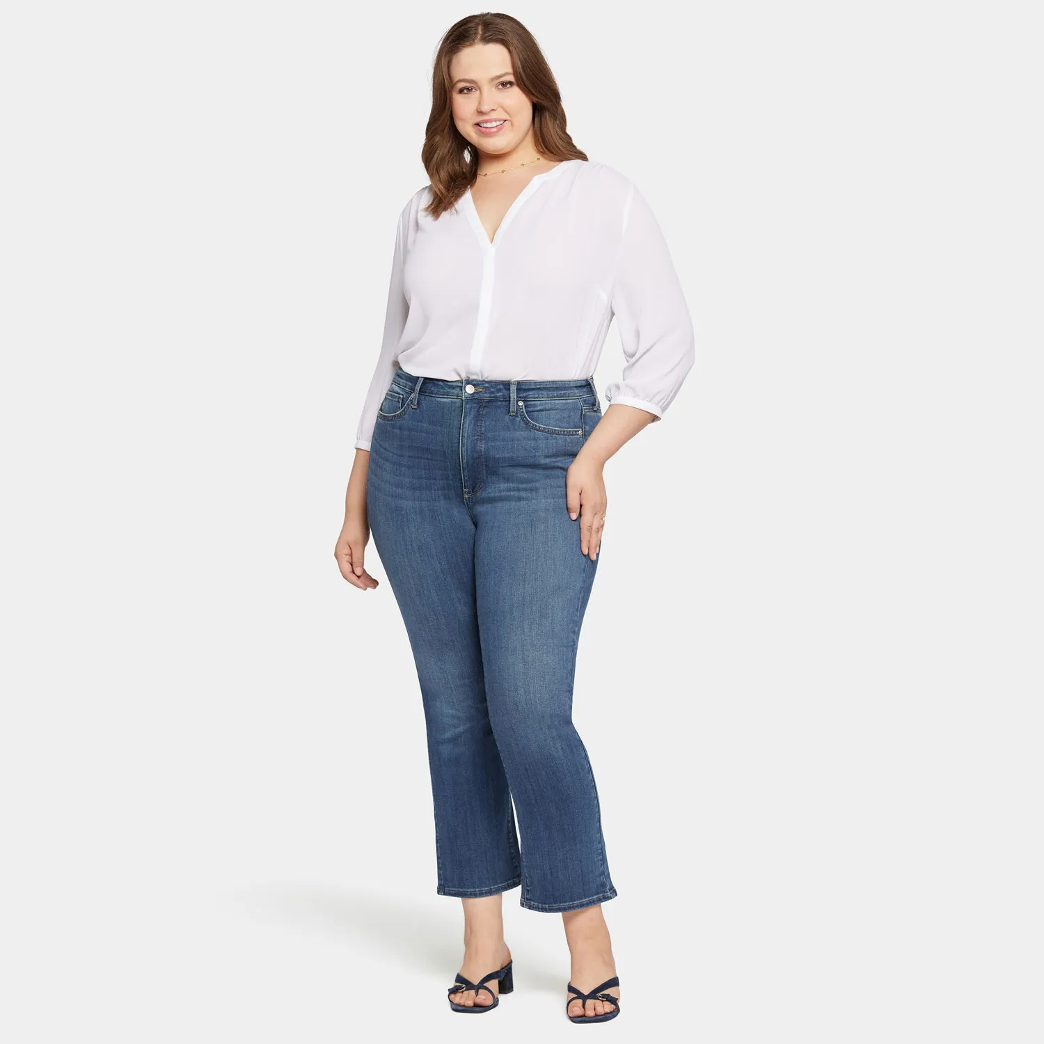 Slim Bootcut Ankle Jeans In Plus Size - Serendipity