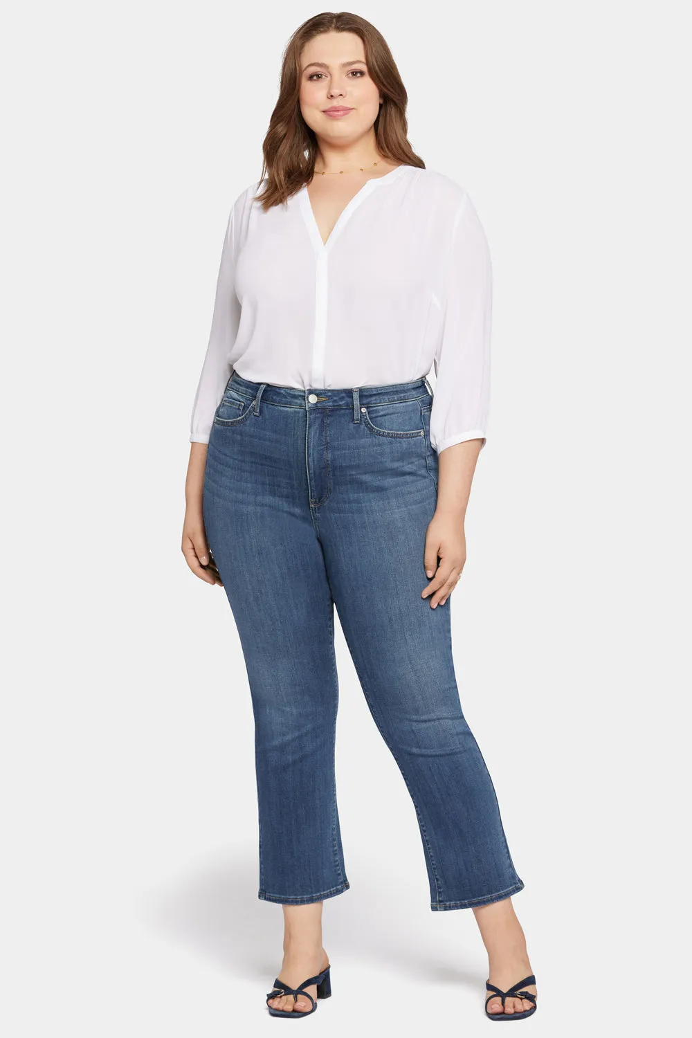 Slim Bootcut Ankle Jeans In Plus Size - Serendipity