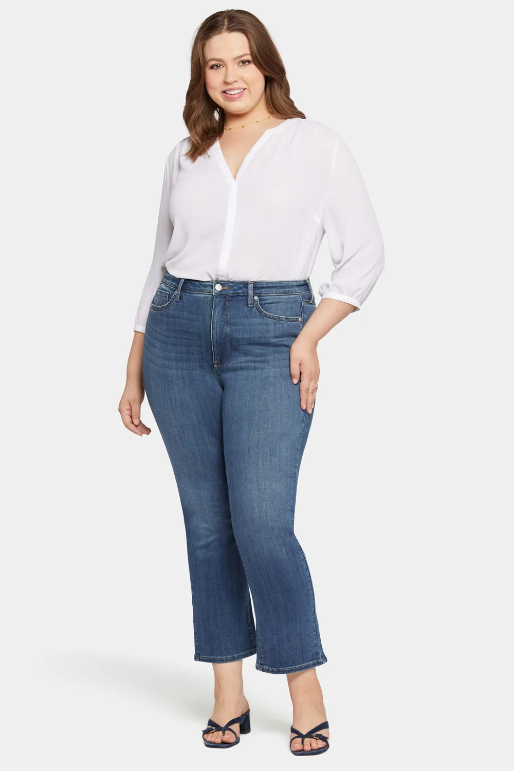 Slim Bootcut Ankle Jeans In Plus Size - Serendipity