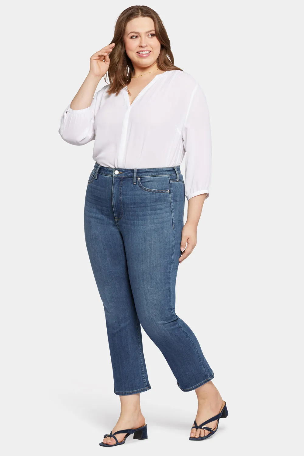 Slim Bootcut Ankle Jeans In Plus Size - Serendipity