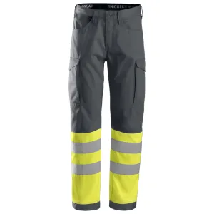 Snickers 6900 Hi-Vis Service Transport Trousers CL1 Steel Grey