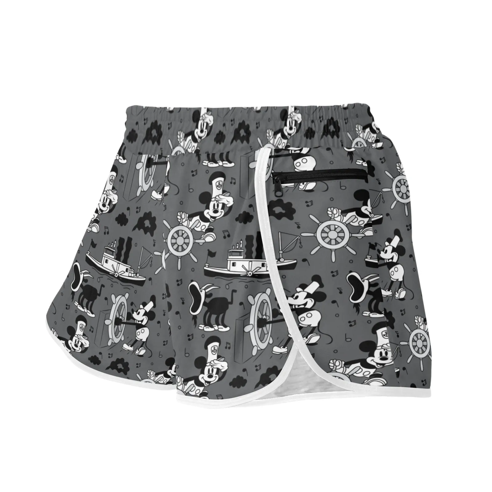 Steamboat Mickey Women's Athletic Sports Shorts