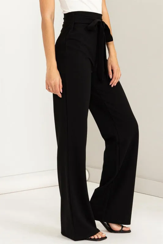 Sultry High-Waisted Tie Front Flared Pants