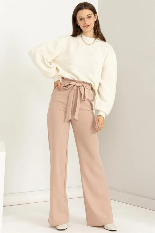 Sultry High-Waisted Tie Front Flared Pants