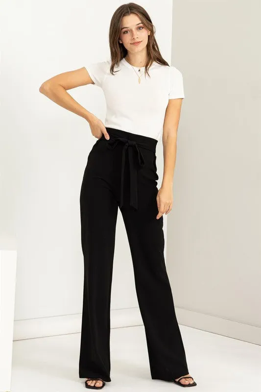 Sultry High-Waisted Tie Front Flared Pants