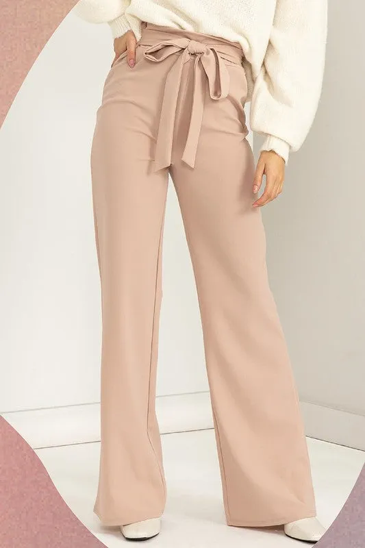 Sultry High-Waisted Tie Front Flared Pants