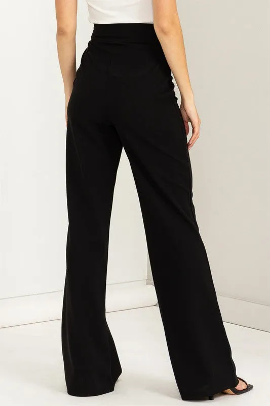 Sultry High-Waisted Tie Front Flared Pants