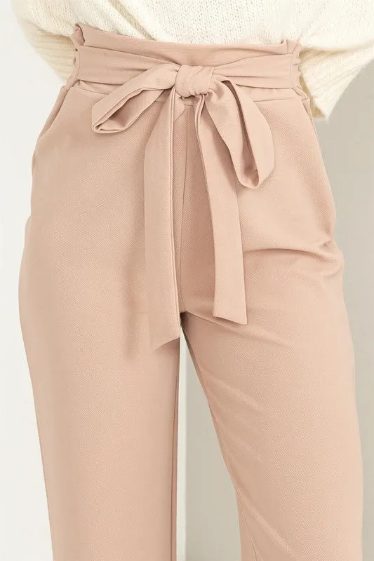 Sultry High-Waisted Tie Front Flared Pants