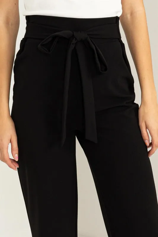 Sultry High-Waisted Tie Front Flared Pants