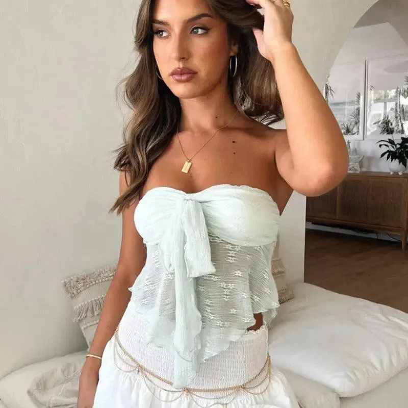 Tie Front Bandeau Top