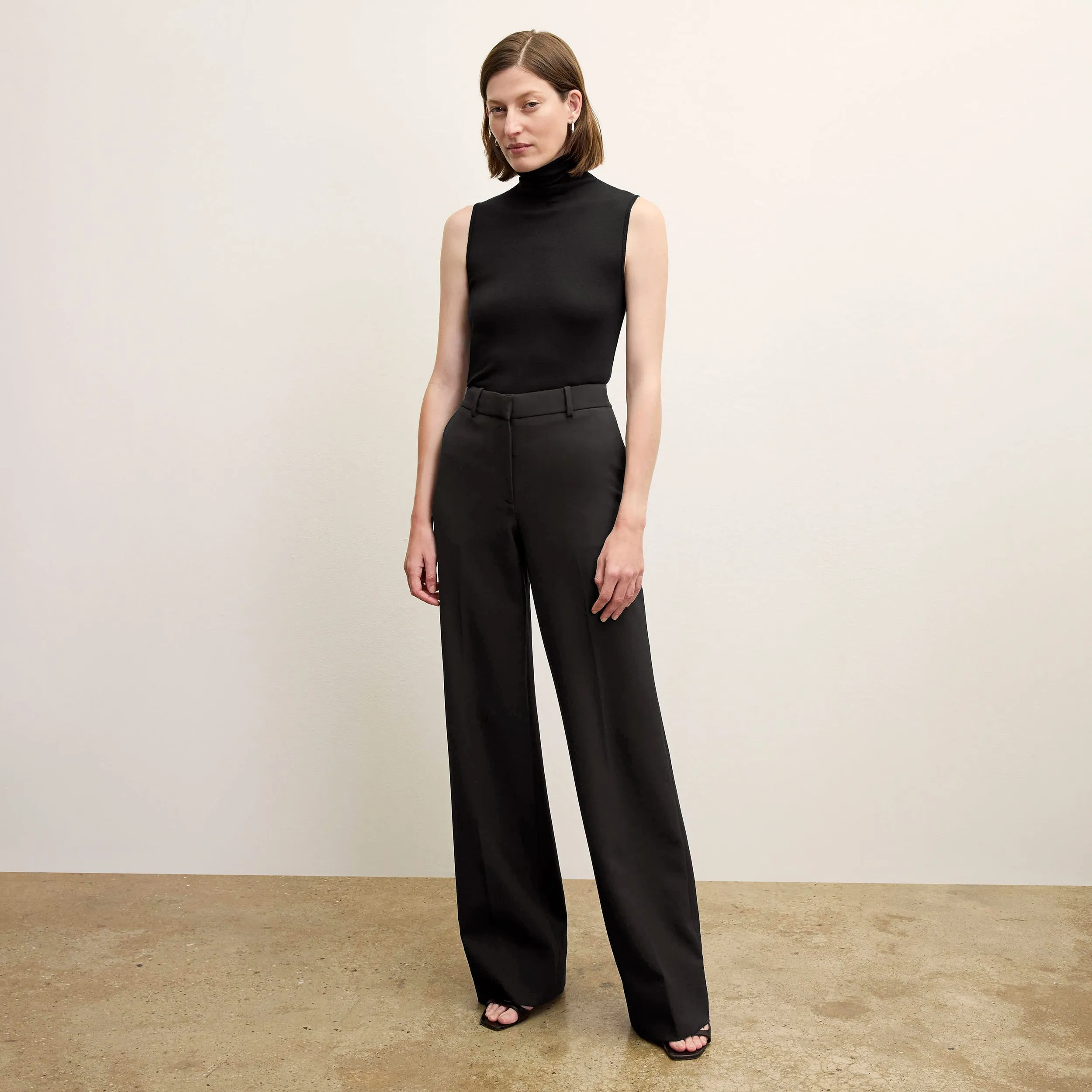 Tinsley Wide-Leg Trouser - Flex Suiting  :: Black