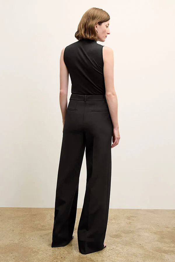 Tinsley Wide-Leg Trouser - Flex Suiting  :: Black