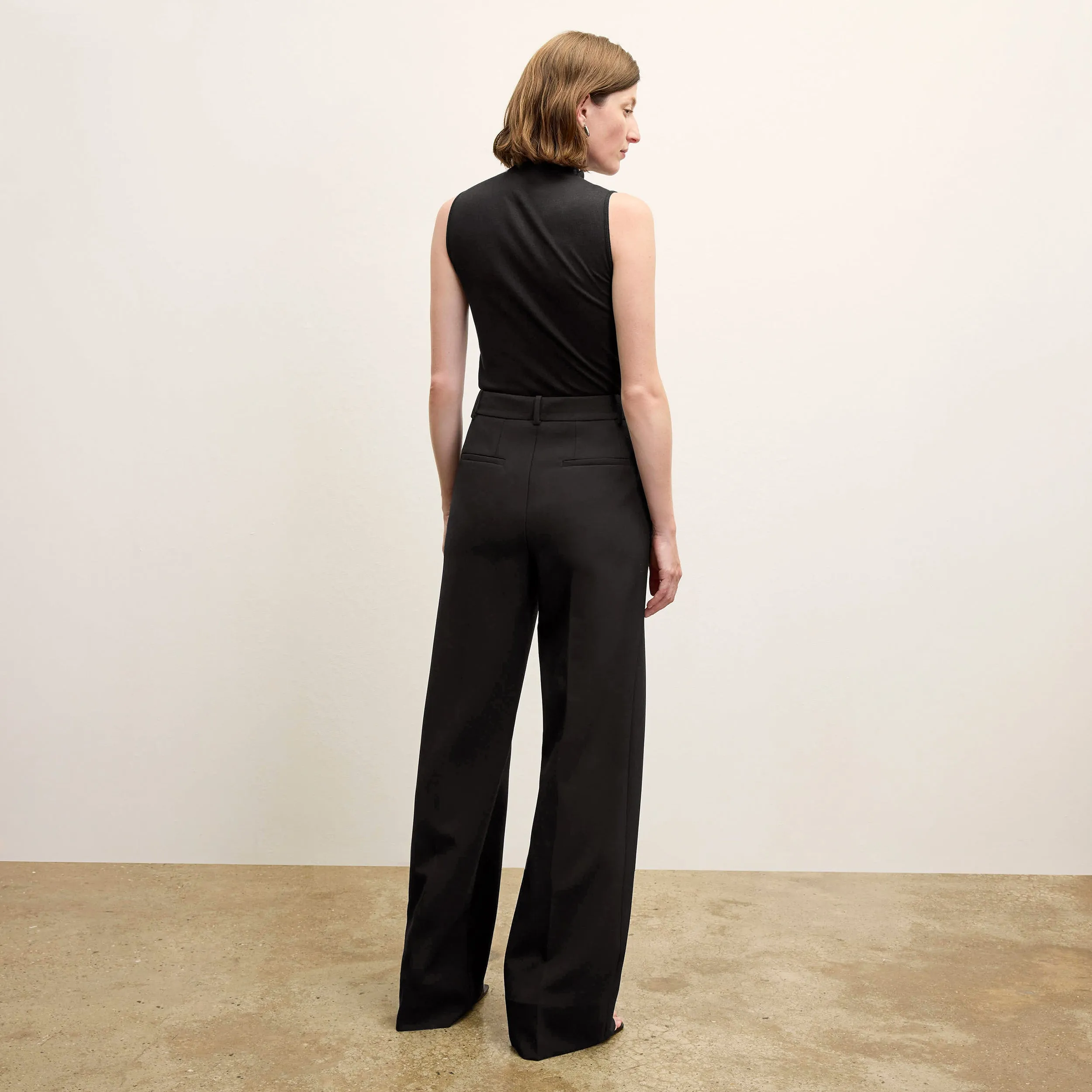 Tinsley Wide-Leg Trouser - Flex Suiting  :: Black