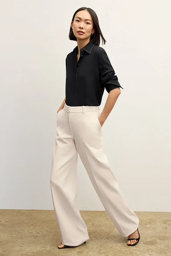 Tinsley Wide-Leg Trouser - Flex Suiting :: Ivory