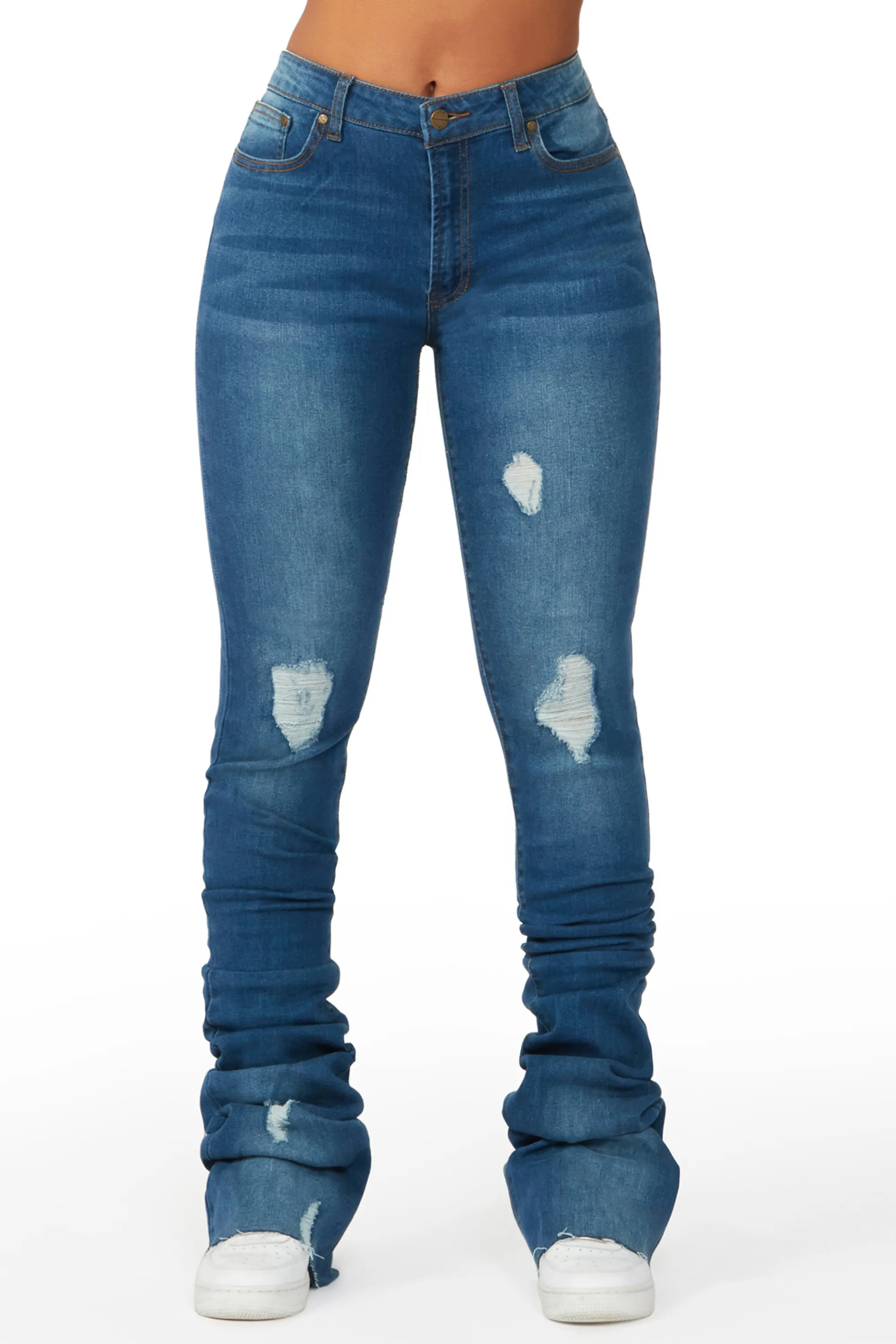 Totally Buggin Med. Wash Super Stacked Jean